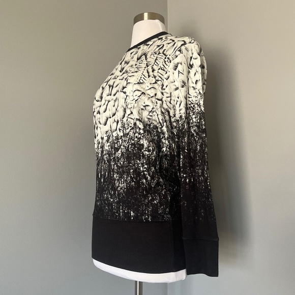 Helmut Lang Digita Scarp Dolman Sleeves Sweatshirt Sweater‎ Bird Abstract Print - Picture 4 of 12
